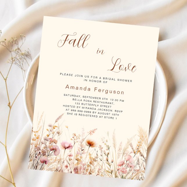 Fall in love wildflower Bridal Shower invitation (Creator Uploaded)