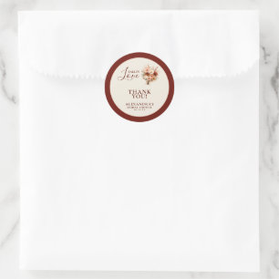Fall In Love Wildflower Floral Boho Bridal Shower Classic Round Sticker