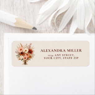 Fall In Love Wildflower Floral Boho Bridal Shower Return Address Label