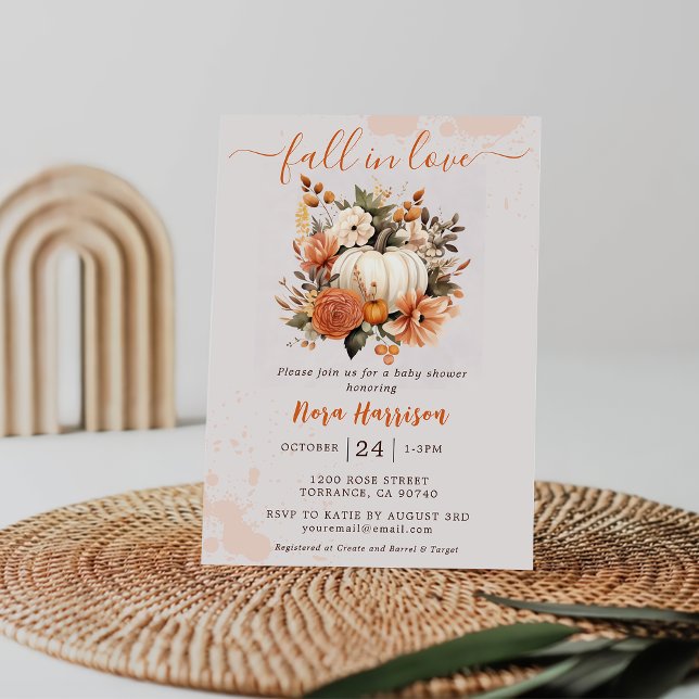  Fall In Love Wildflower Pattern Baby Shower Invitation (Creator Uploaded)
