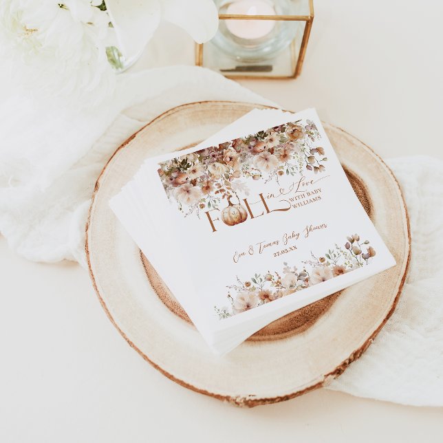 Fall in love Wildflower Rustic Baby Shower  Napkin (Creator Uploaded)