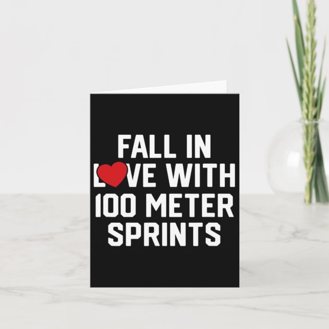 Fall In Love With 100 Metre Sprints Funny Exercise Card (Front)