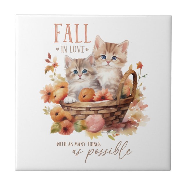 Fall In Love With As Many Things As Possible Ceramic Tile (Front)