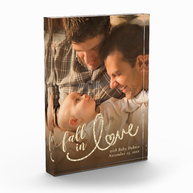 Fall in Love with Autumn | Baby Adoption Keepsake Photo Block (Left)