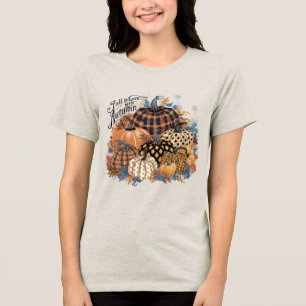 Fall in love with Autumn beautiful rustic Pumpkin Tri-Blend Shirt