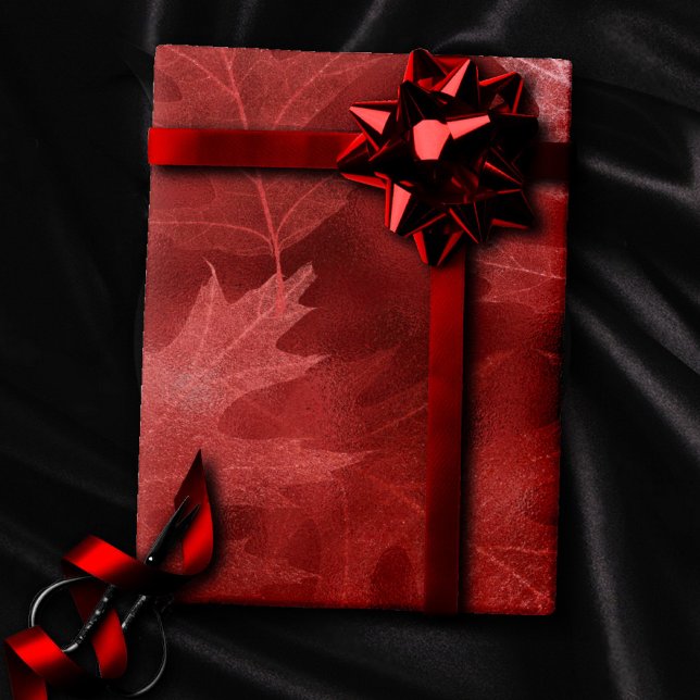 Fall in Love with Autumn | Crisp Candy Apple Red Wrapping Paper (Creator Uploaded)