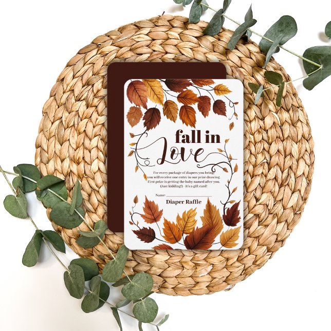 Fall In Love With Autumn Leaves Baby Shower Enclosure Card (Creator Uploaded)