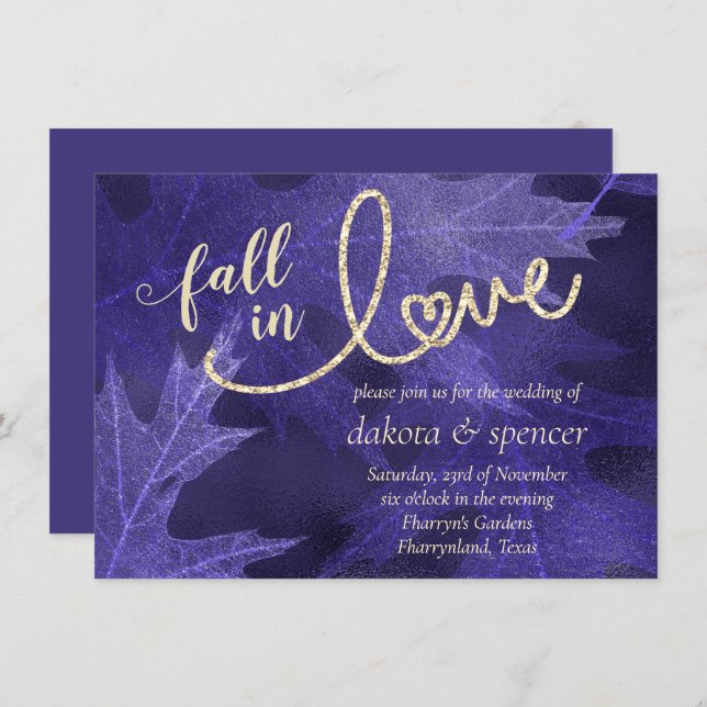 Fall in Love with Autumn | Mulberry Bridal Shower Invitation (Front/Back)