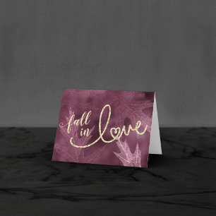 Fall in Love with Autumn Mulberry Wedding Photo Thank You Card