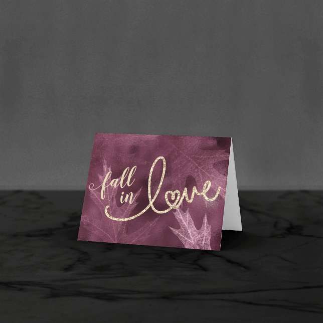 Fall in Love with Autumn | Mulberry Wedding Photo Thank You Card (Creator Uploaded)