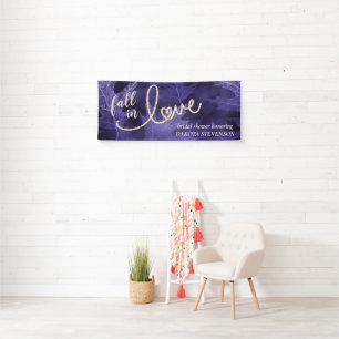 Fall in Love with Autumn   Purple and Gold Shower Banner