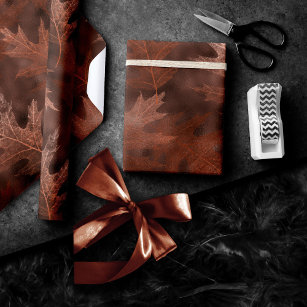 Fall in Love with Autumn   Rustic Dusty Orange Wrapping Paper