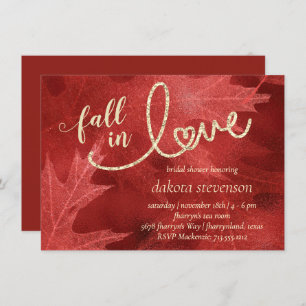 Fall in Love with Autumn   Rustic Thanksgiving Invitation