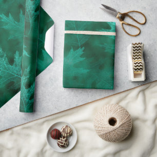 Fall in Love with Autumn   Vibrant Green Leaves Wrapping Paper