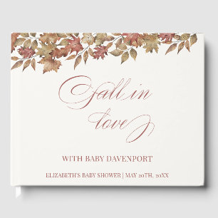Fall in Love With Baby Autumn Foliage Baby Shower Guest Book