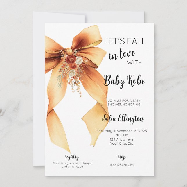 Fall in Love with Baby Shower Invitation (Front)