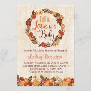 Fall in Love with Baby Shower Invitation