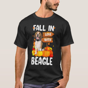 Fall In Love With Beagle Dog On Pumkin Halloween T-Shirt