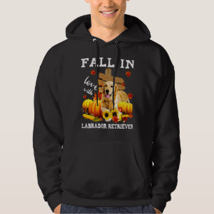 Fall In Love With Labrador Retriever Dog On Pumkin Hoodie