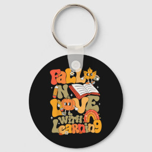 Fall In Love With Learning Autumn Thanksgiving Tea Key Ring