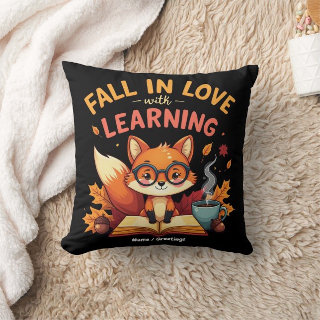 Fall in Love with Learning Funny Halloween Design  Cushion (Blanket)