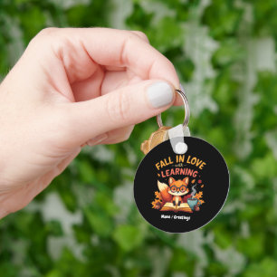 Fall in Love with Learning Funny Halloween Design Key Ring