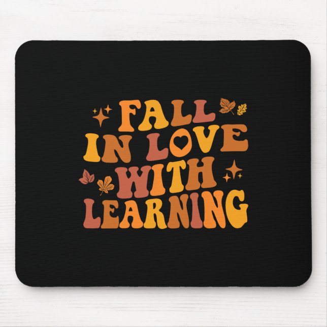 Fall In Love With Learning Teacher Retro Fall Than Mouse Pad (Front)