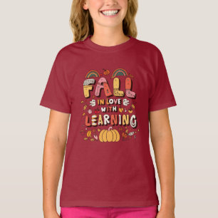 Fall In Love With Learning Teacher Thanksgiving T-Shirt