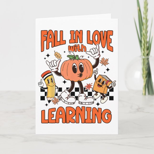 Fall In Love With Learning Thanksgiving Teacher Ki Card (Front)