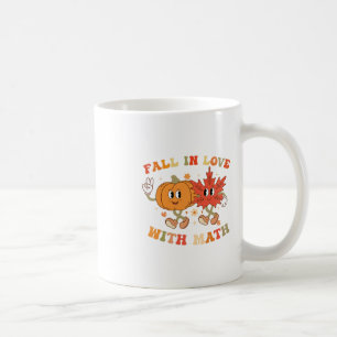 Fall In Love With Math Retro Thanksgiving Teacher Coffee Mug