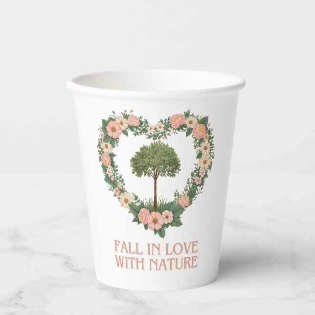 Fall in Love with Nature Paper Cups (Front)