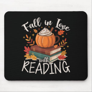 Fall In Love With Reading Autumn Librarian Cute Bo Mouse Pad