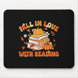 Fall In Love With Reading Book Autumn Pumpkins And Mouse Pad