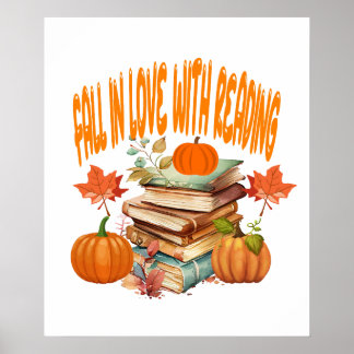 Fall in love with reading, Book Lover Poster