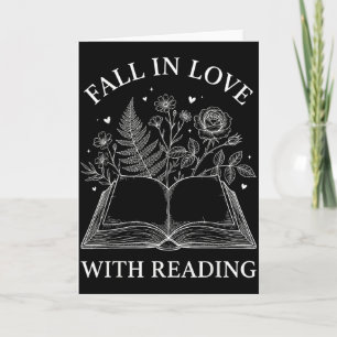 Fall In Love With Reading Floral Book Lover Valent Card
