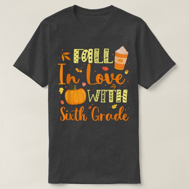 Fall In Love With Sith Grade Pumpkin Autumn Season T-Shirt (Design Front)