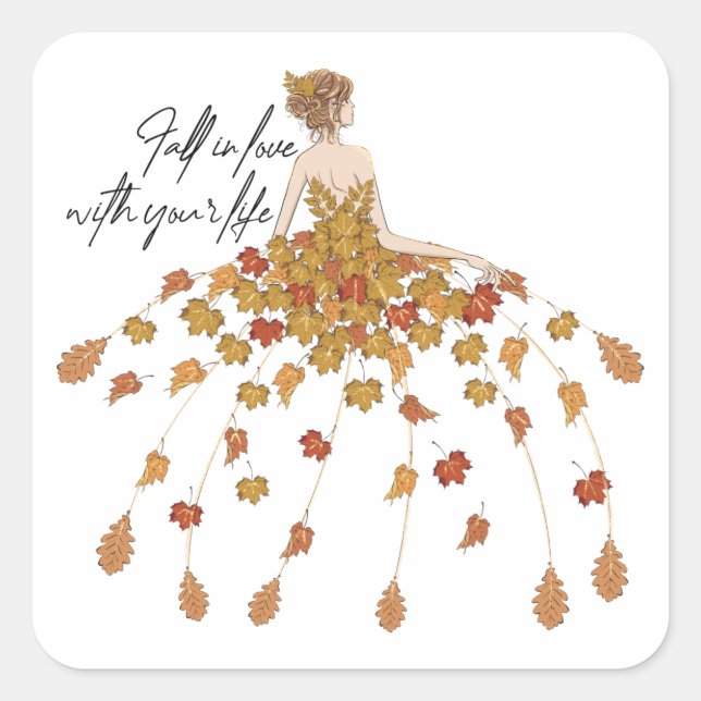 Fall in Love with Your Life  Square Sticker (Front)