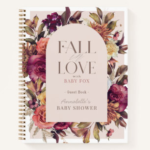 Fall in Love Wreath Pink Baby Shower Guest Book