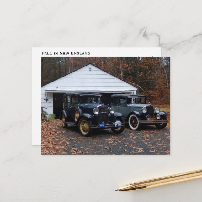 Fall in New England Holiday Postcard (Front/Back In Situ)
