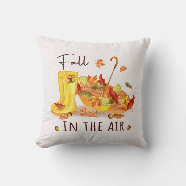 Fall in the air throw pillow (Front)