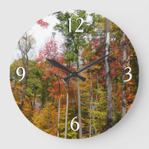 Fall in the Forest Colourful Autumn Photography Large Clock