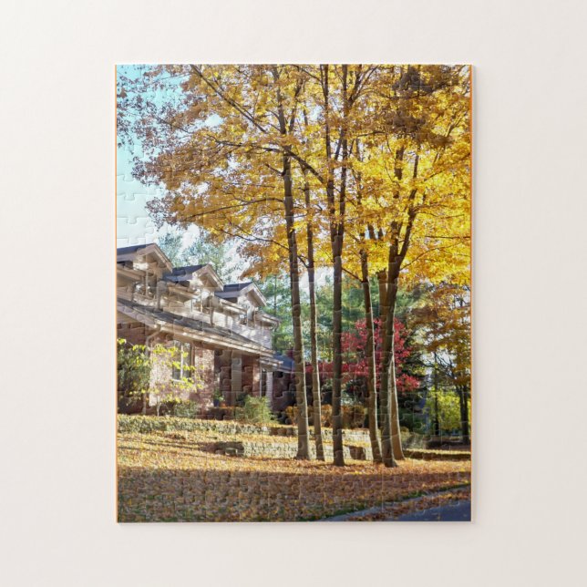 Fall in the Neighborhood Autumn Leaves Puzzle (Vertical)