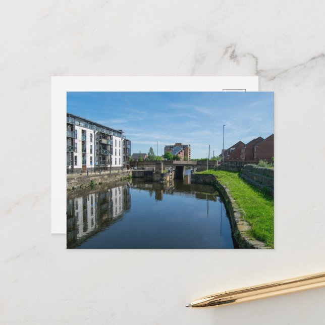 Fall Ings Lock, Wakefield Postcard (Front/Back In Situ)