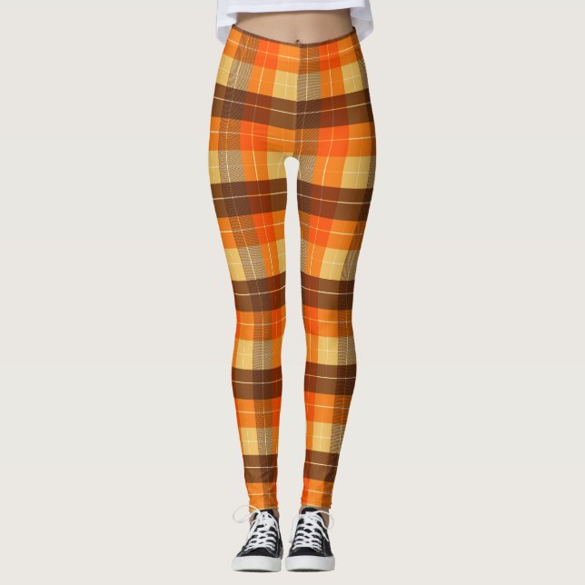 Fall-Inspired Plaid  Leggings (Front)