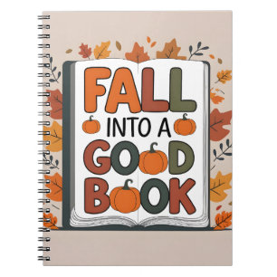 Fall Into A Good Book Spiral Notebook
