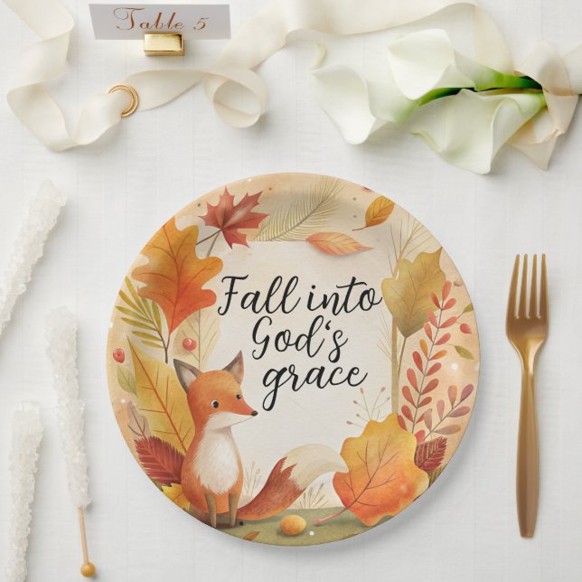 Fall Into God's Grace Paper Plate (Wedding)