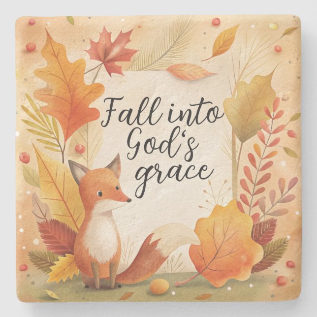 Fall Into God's Grace Stone Coaster (Front)