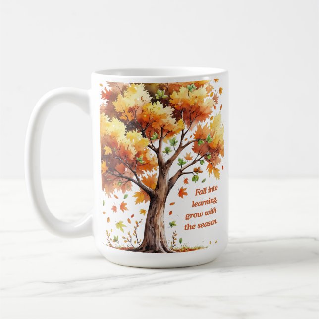 Fall Into Learning – Inspirational Autumn  Coffee Mug (Left)