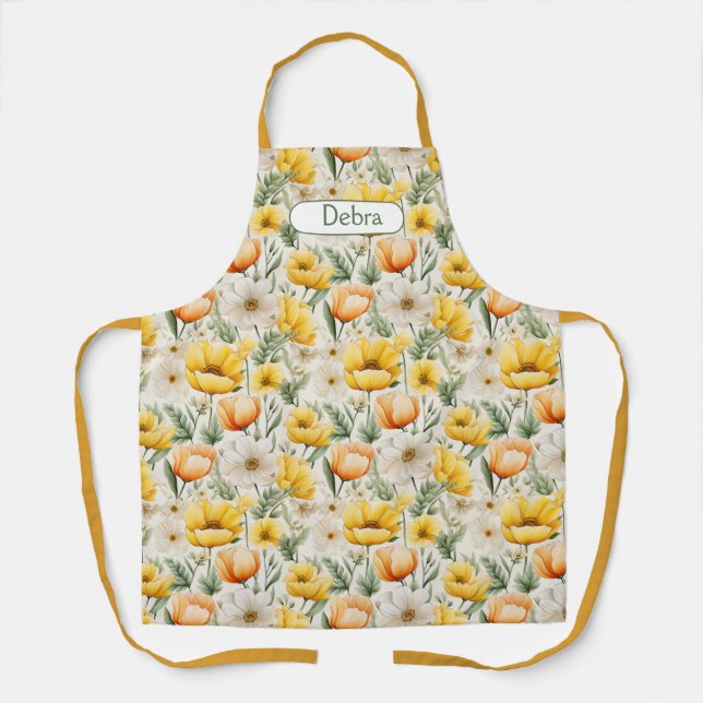 Fall into the Spring Flowers - customised Apron (Front)