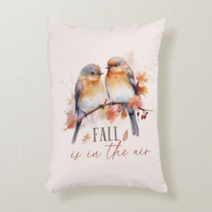 Fall Is In The Air – Cute Birds & Autumn Leaves Decorative Cushion